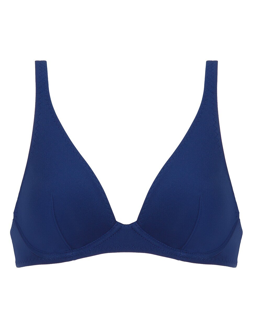 Top de Biquíni Triangular com Aros Azul-marinho-3