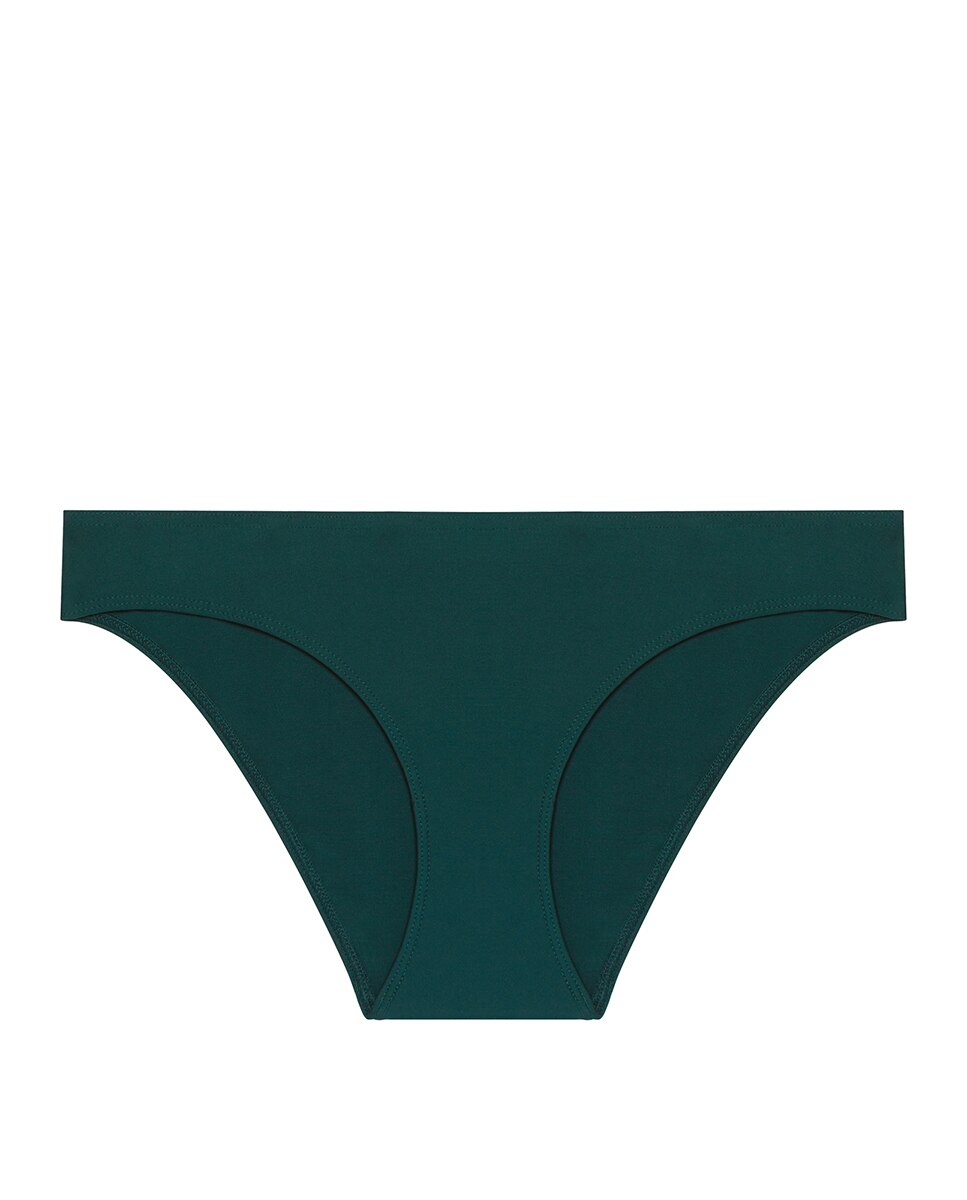 Cueca de Biquíni de Forma Clássica Verde-escuro-3