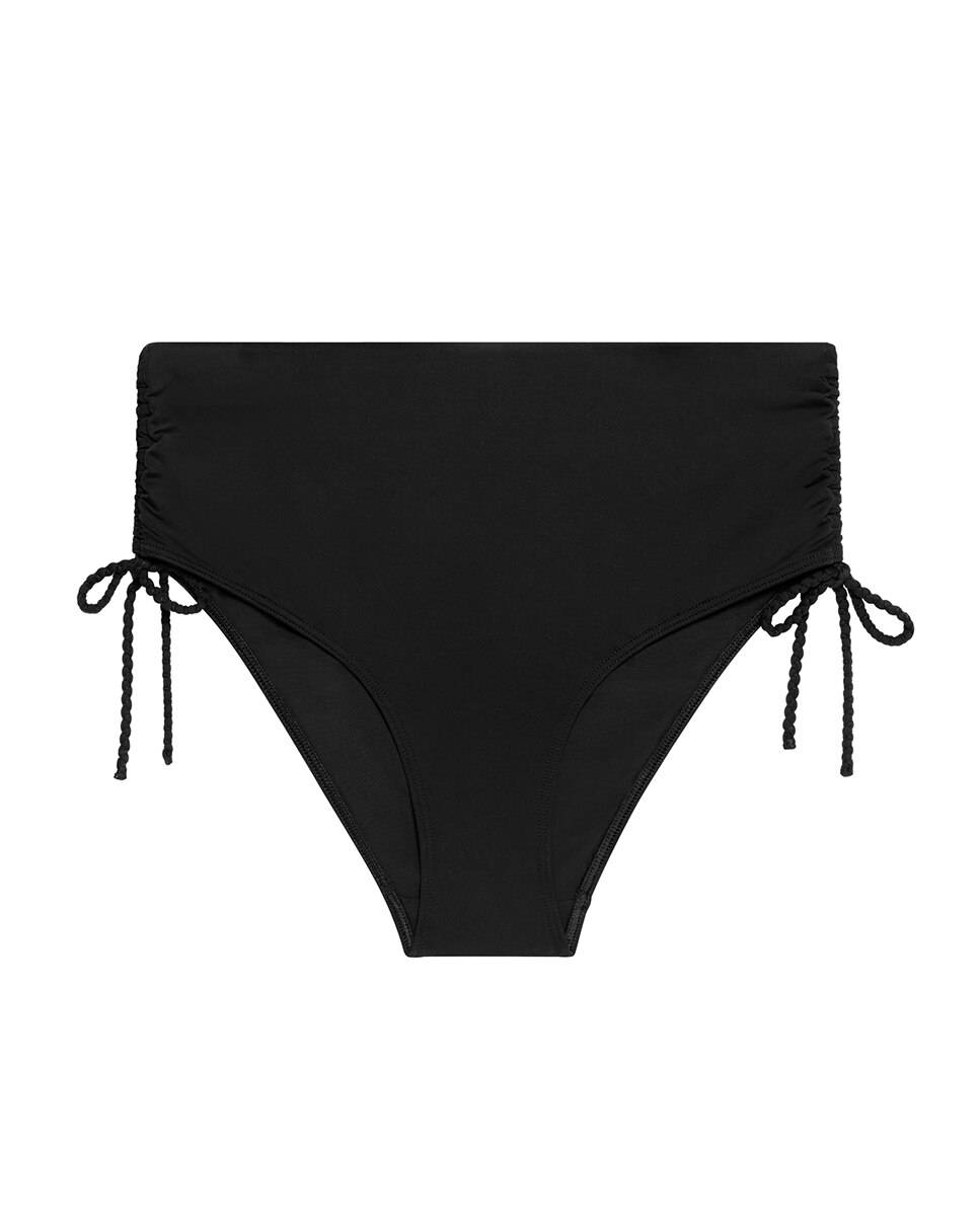 Cueca de Biquíni com Cintura Subida Preto-4