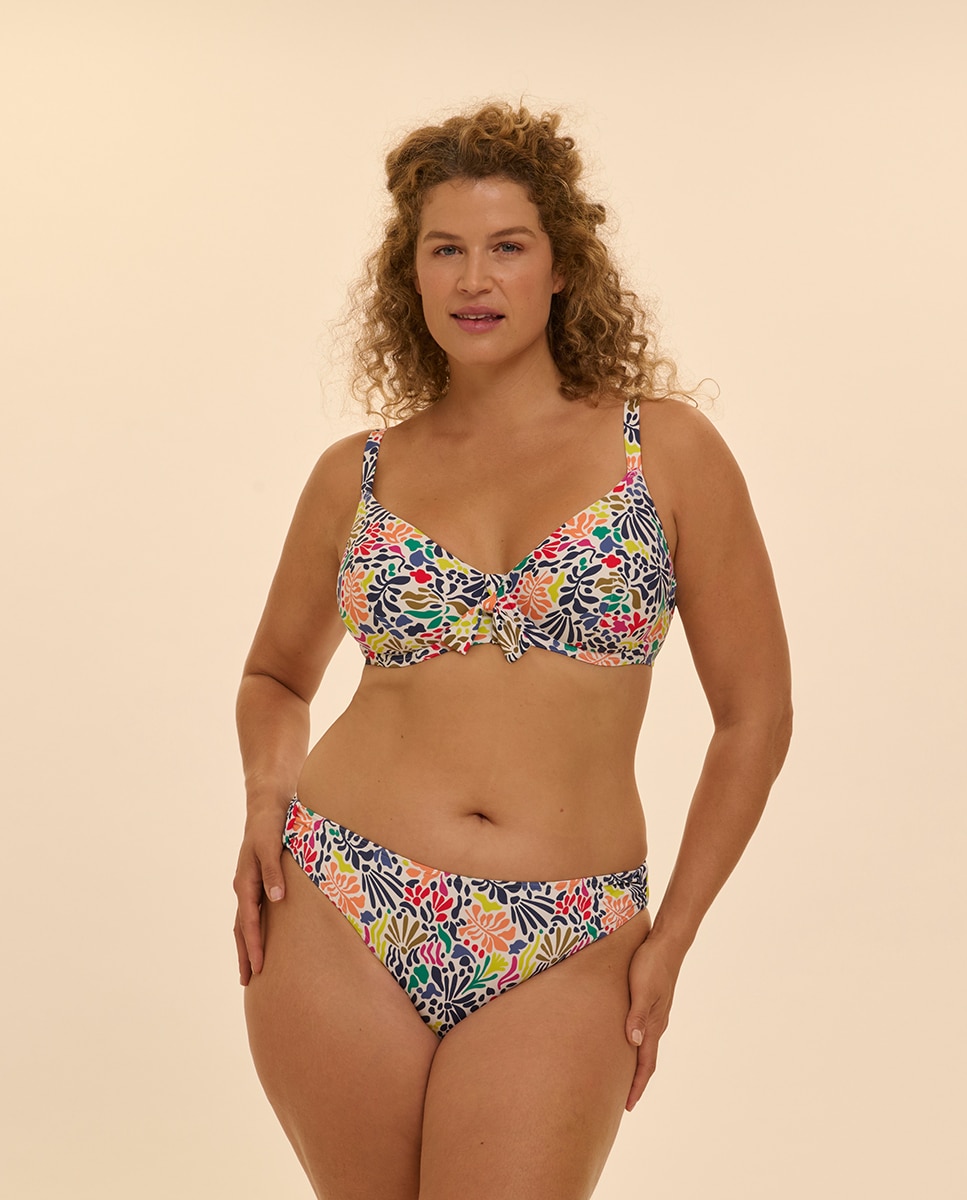 Cueca de Biquíni de Forma Clássica Multicolor-3
