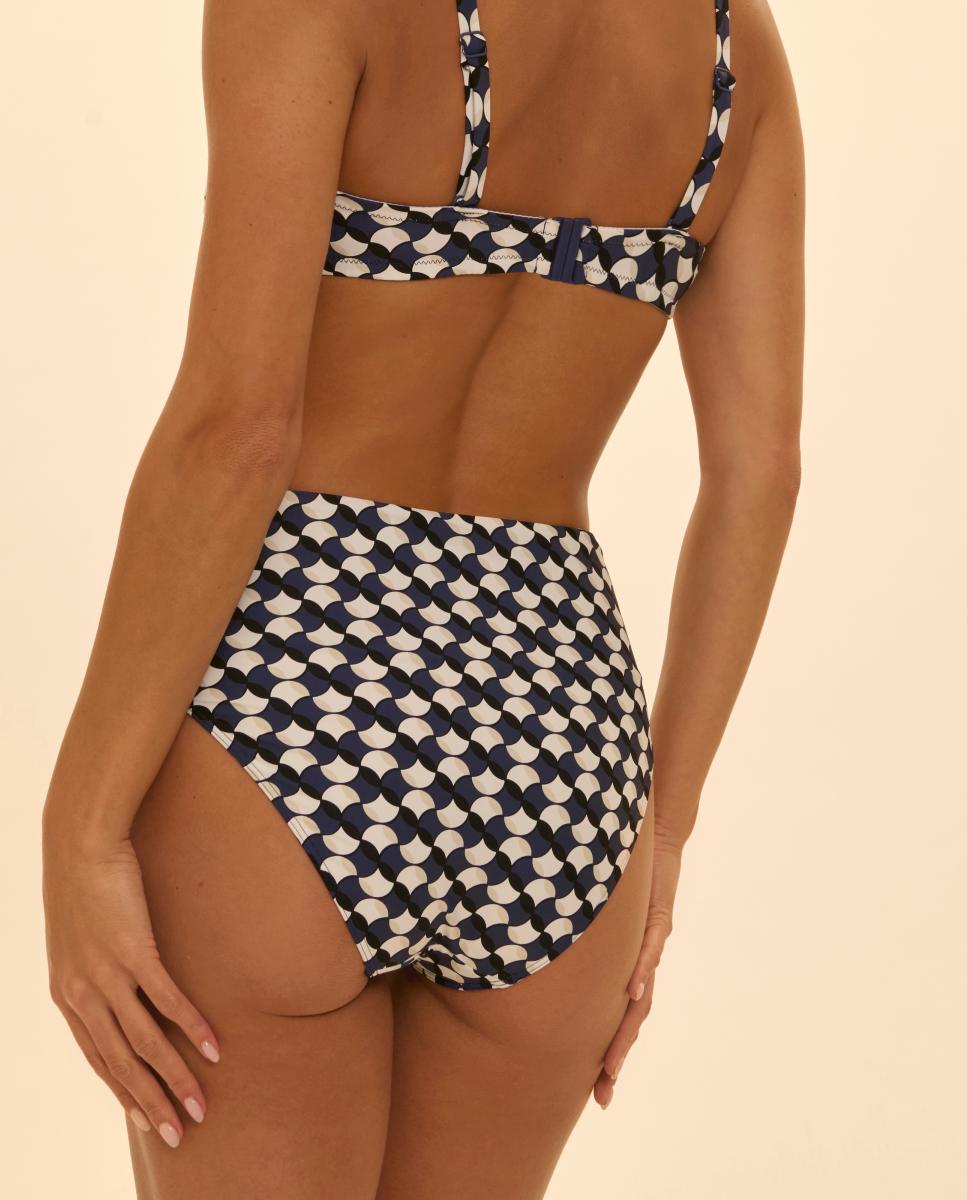 Cueca de Biquíni com Cintura Subida Multicolor-2