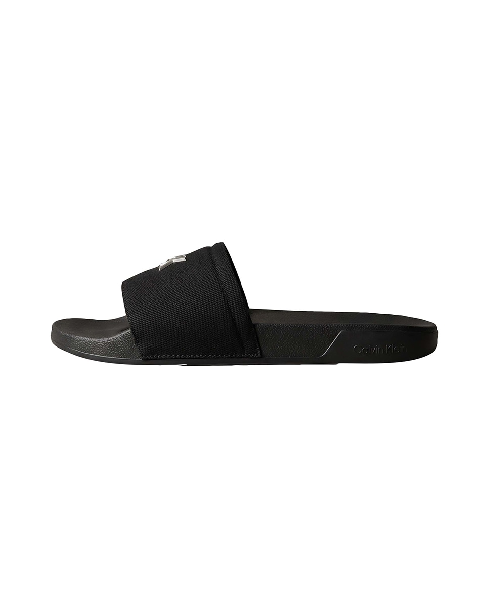 Chinelos de Lona com Logótipo Metálico Preto-2