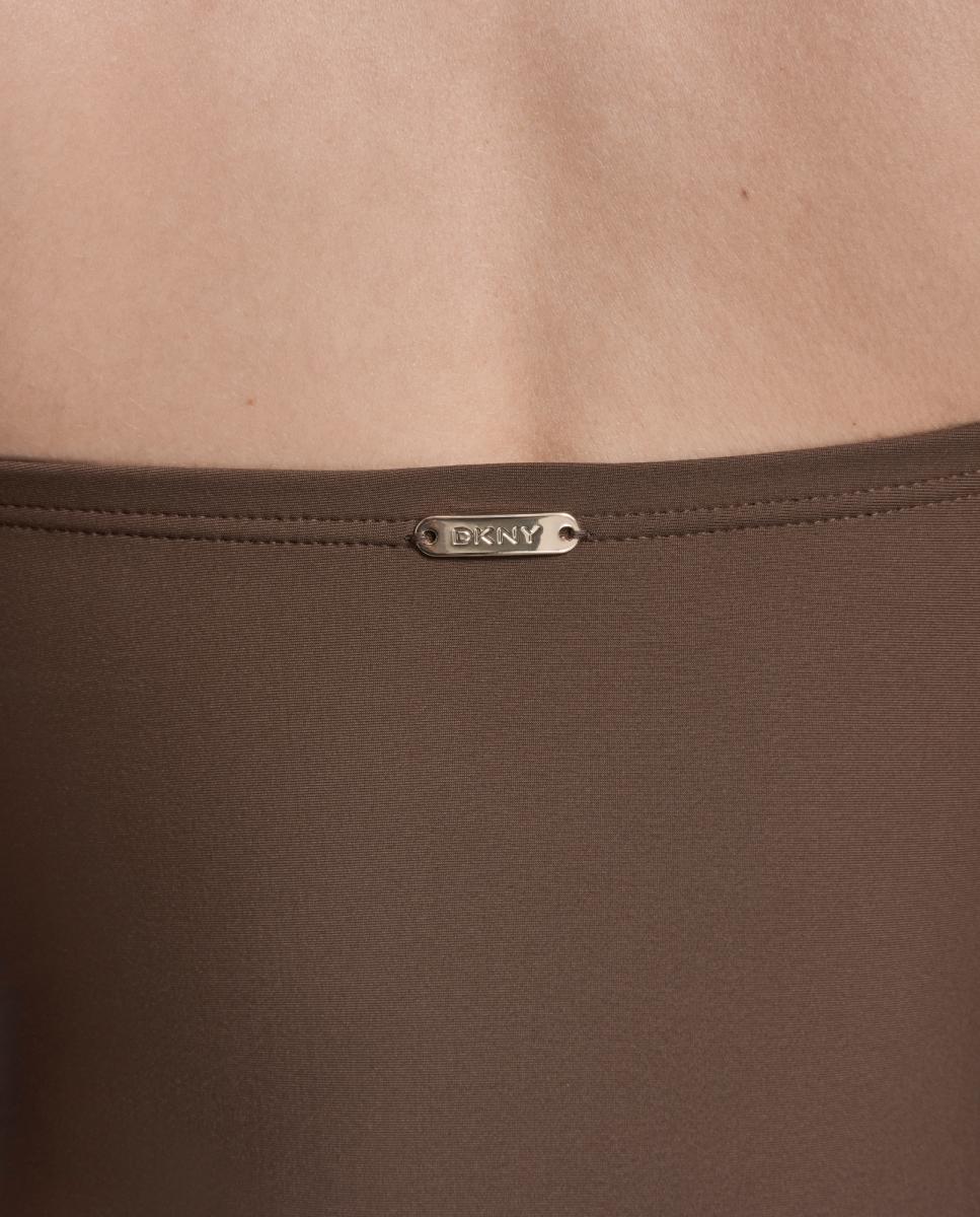 Fato de Banho Redutor Bandeau Franzido com Aro em U Castanho-6