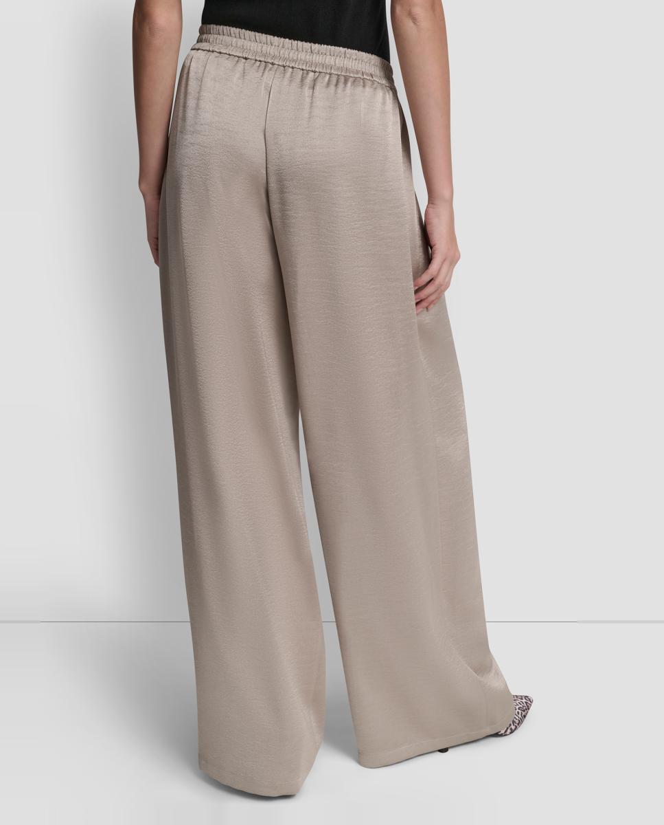 Calças fluidas de mulher Taupe-3