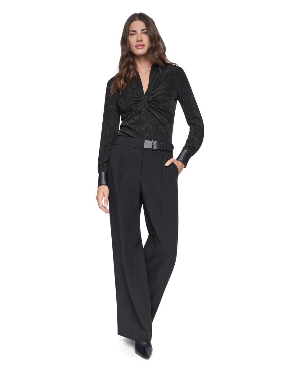 Imagen 0 de Pantalón de mujer con cinturón Negro