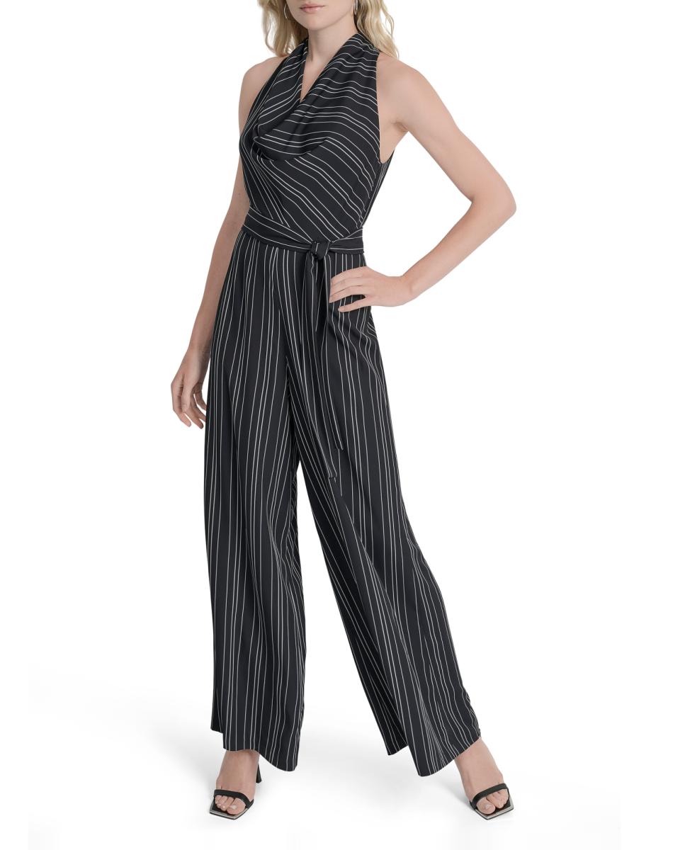 Imagem 0 de Macacão às Riscas com Gola Halter