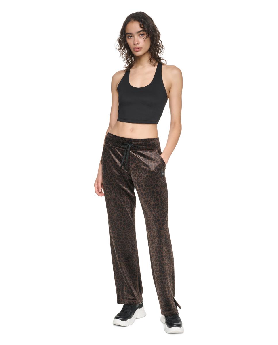 Imagen 0 de Pantalón de mujer con estampado animal print Marrón oscuro