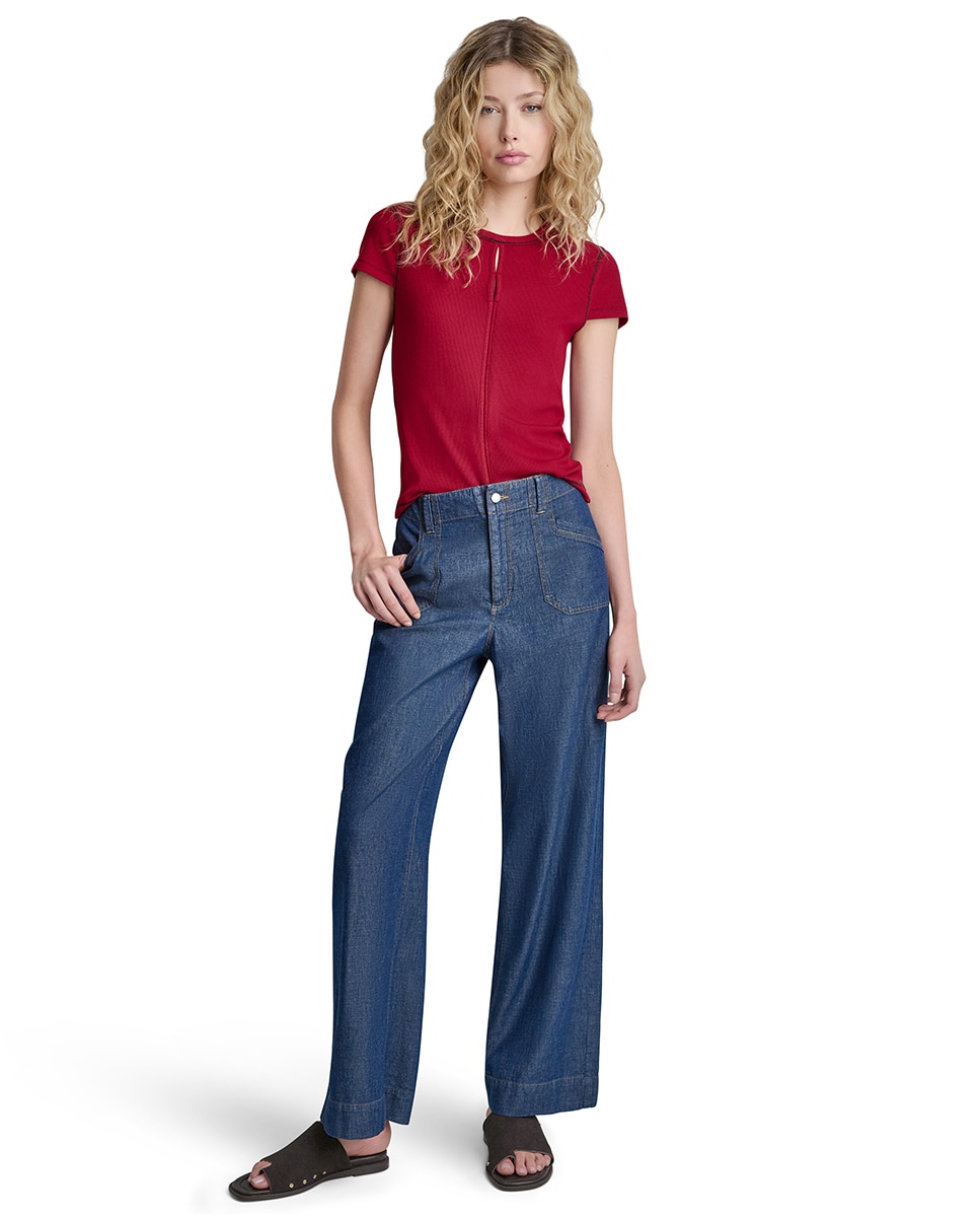 DKNY - Pantalón recto de mujer tipo vaquero.