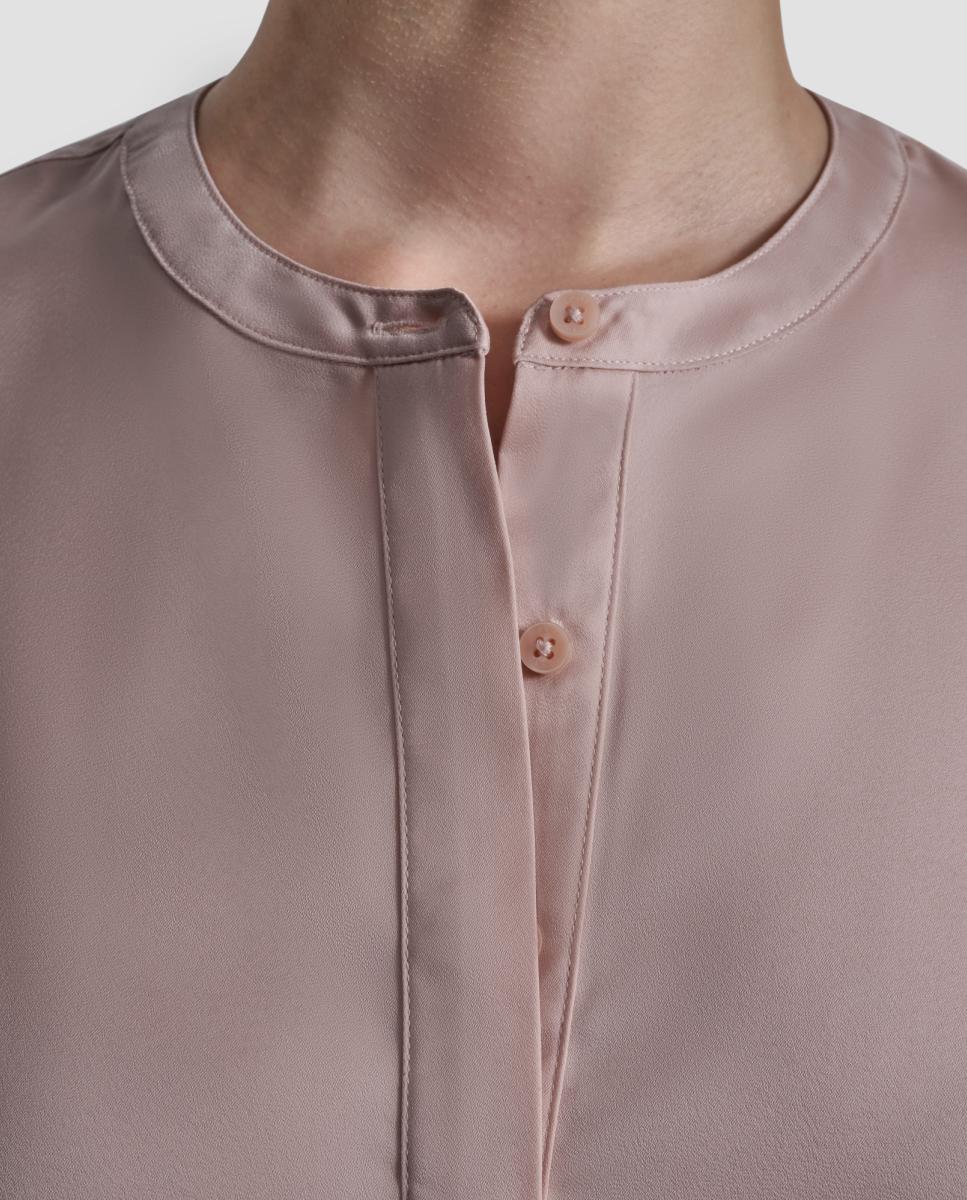 Blusa Acetinada com Manga Curta Rosa-claro-4