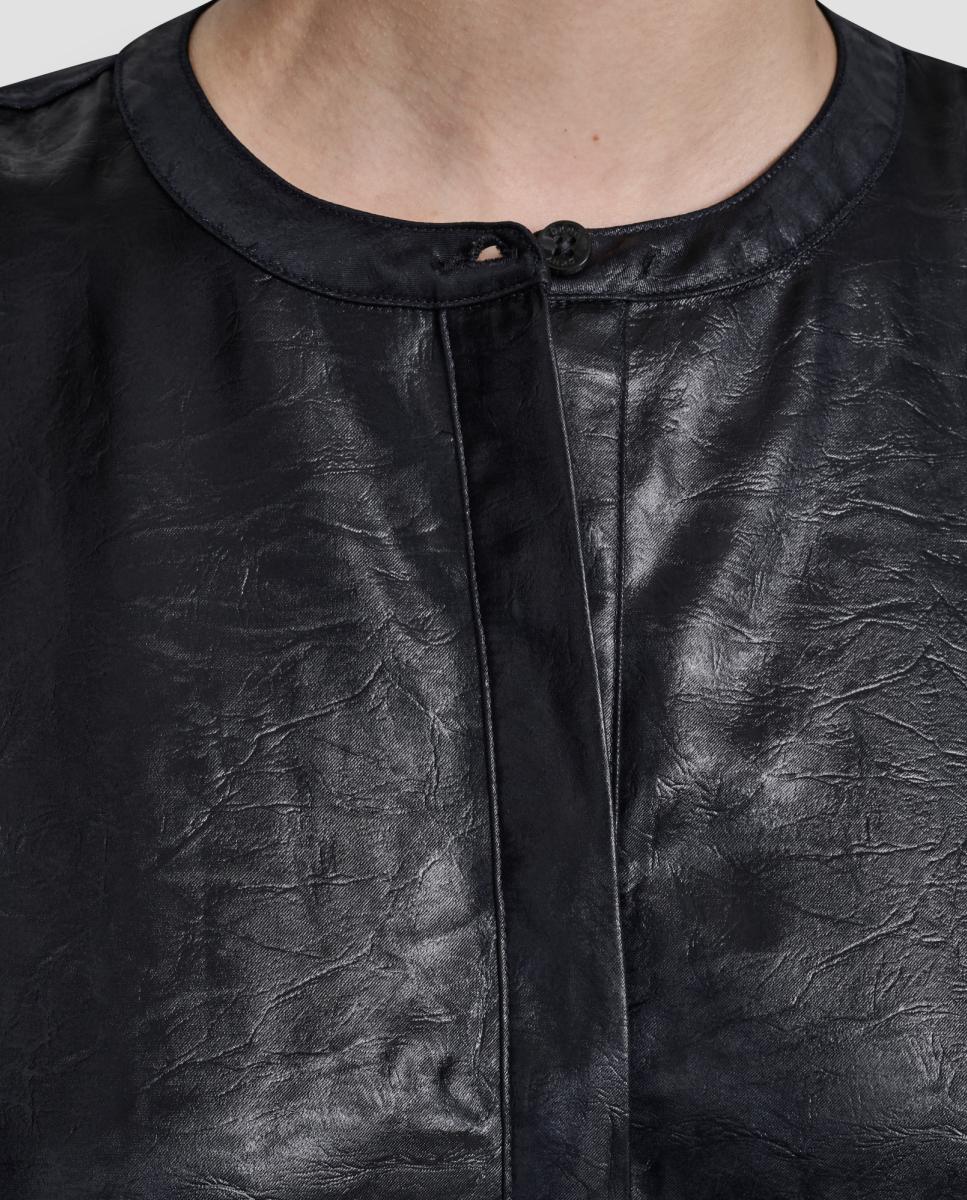 Blusa com Efeito de Polipele Preto-5