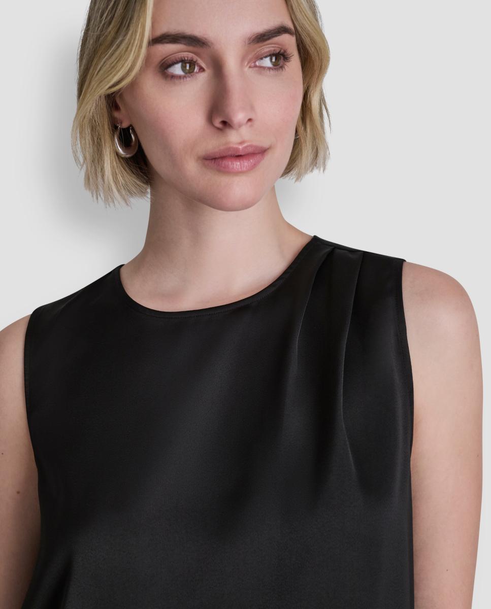 Blusa sem mangas Preto-4
