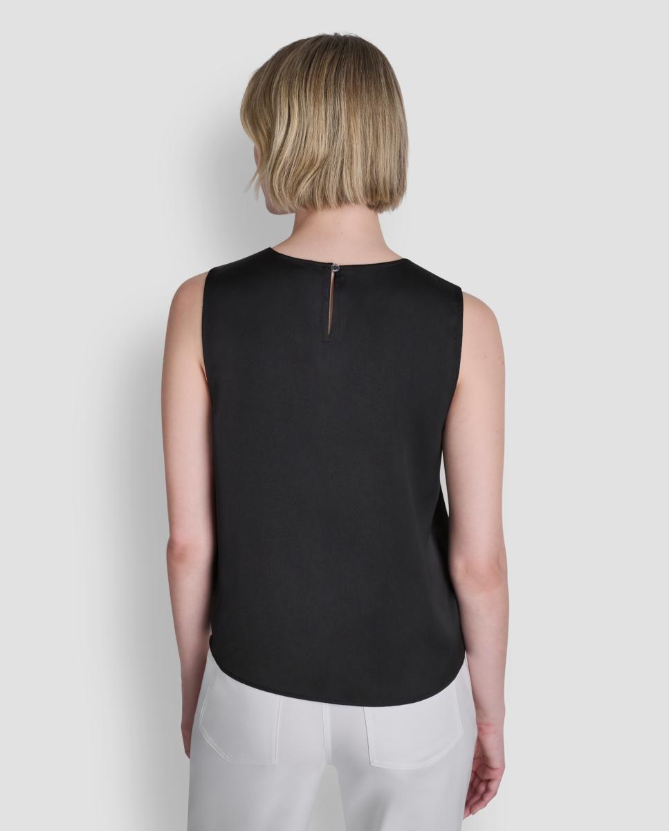 Blusa sem mangas Preto-5