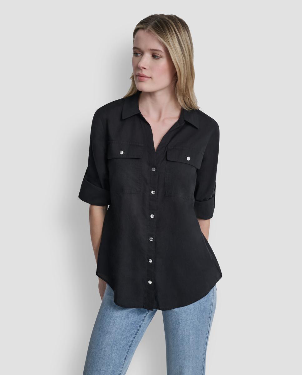 DKNY - Camisa con bolsillos laterales.