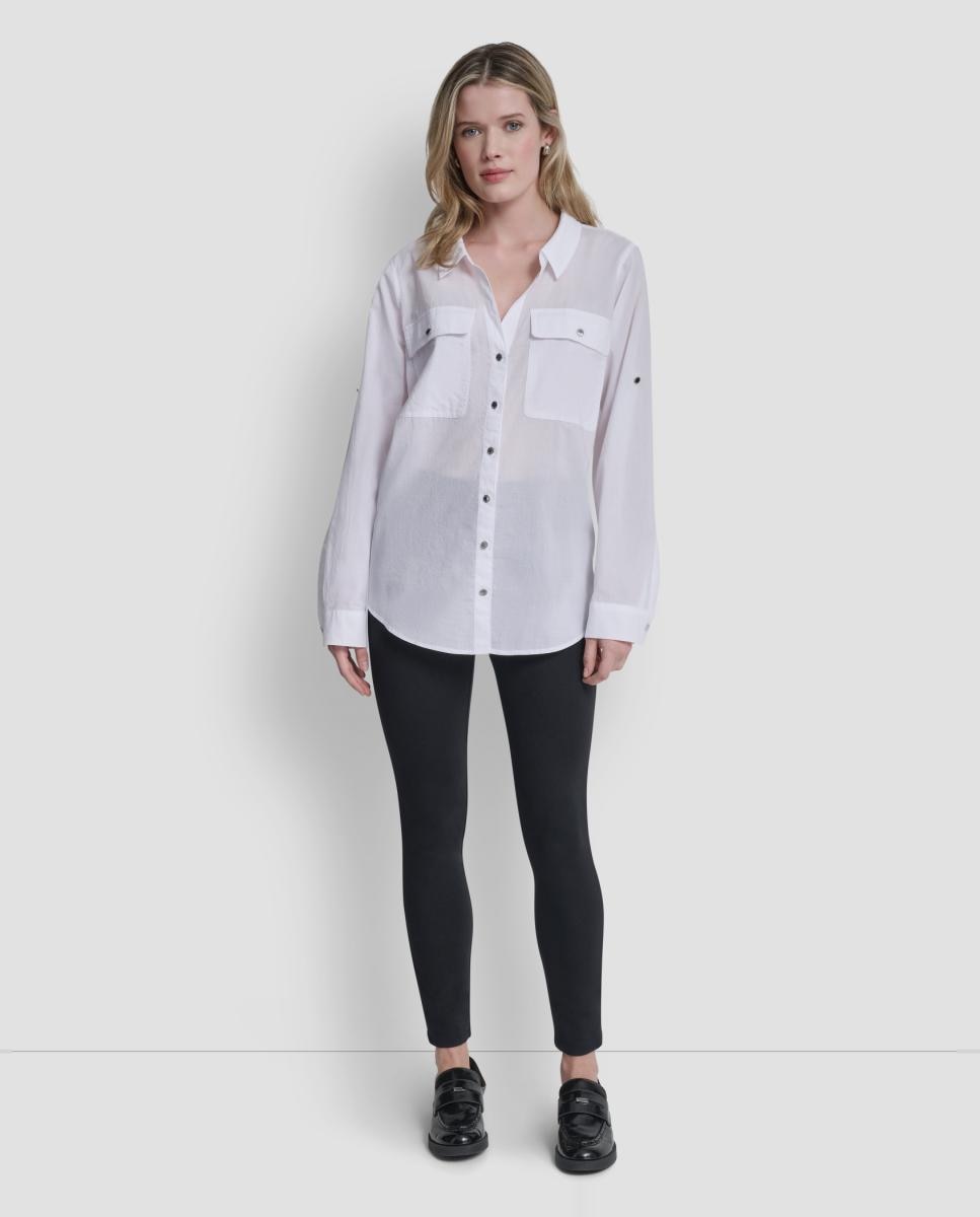 Camisa com Bolsos Laterais Branco-2