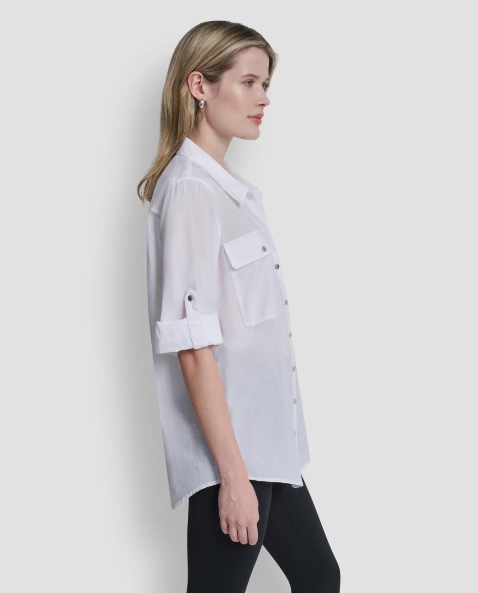Camisa com Bolsos Laterais Branco-3