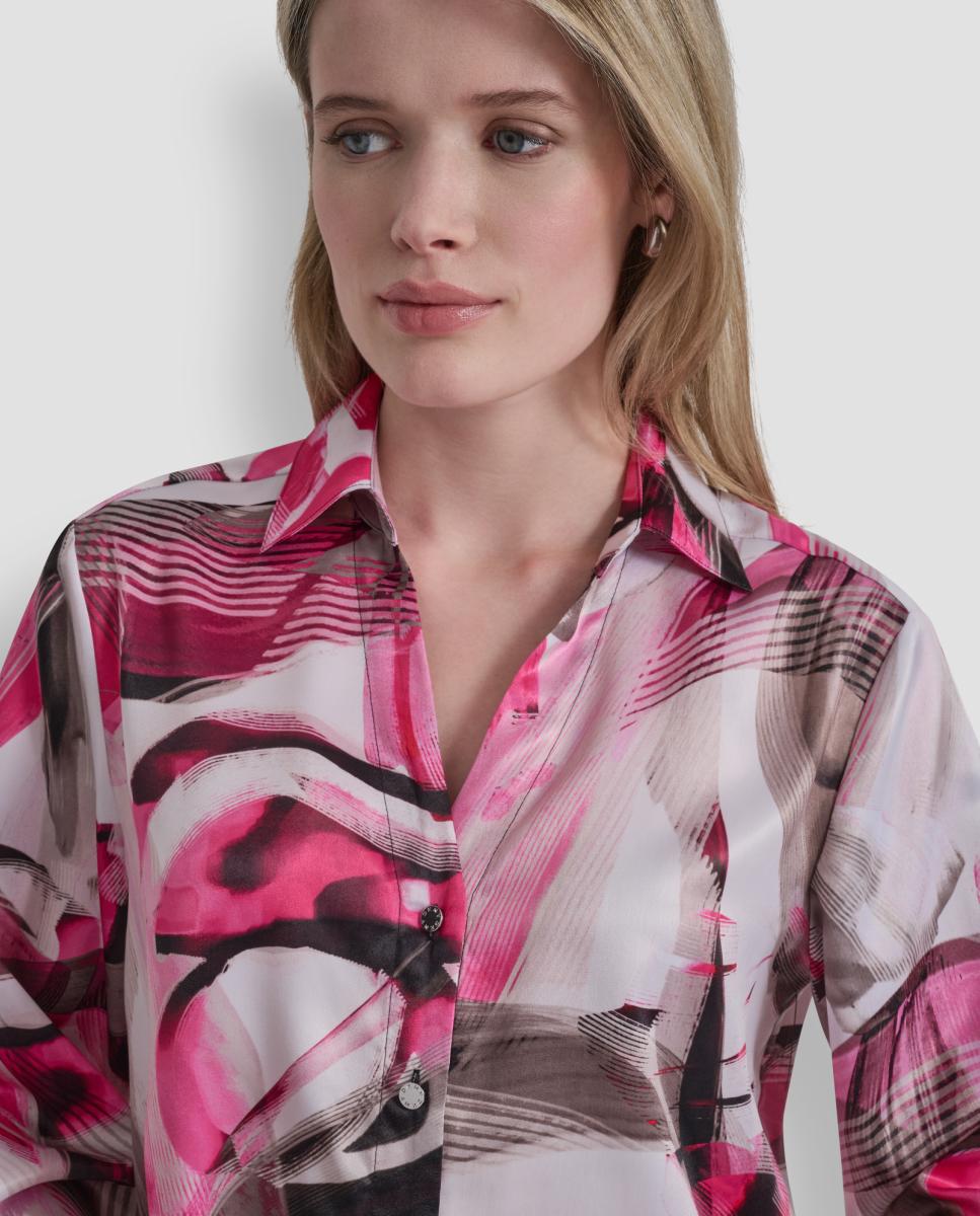 Blusa com Estampado Abstrato Multicolor-3