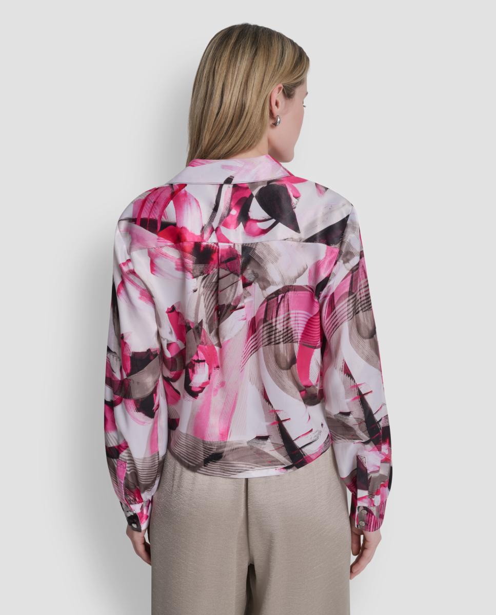 Blusa com Estampado Abstrato Multicolor-4