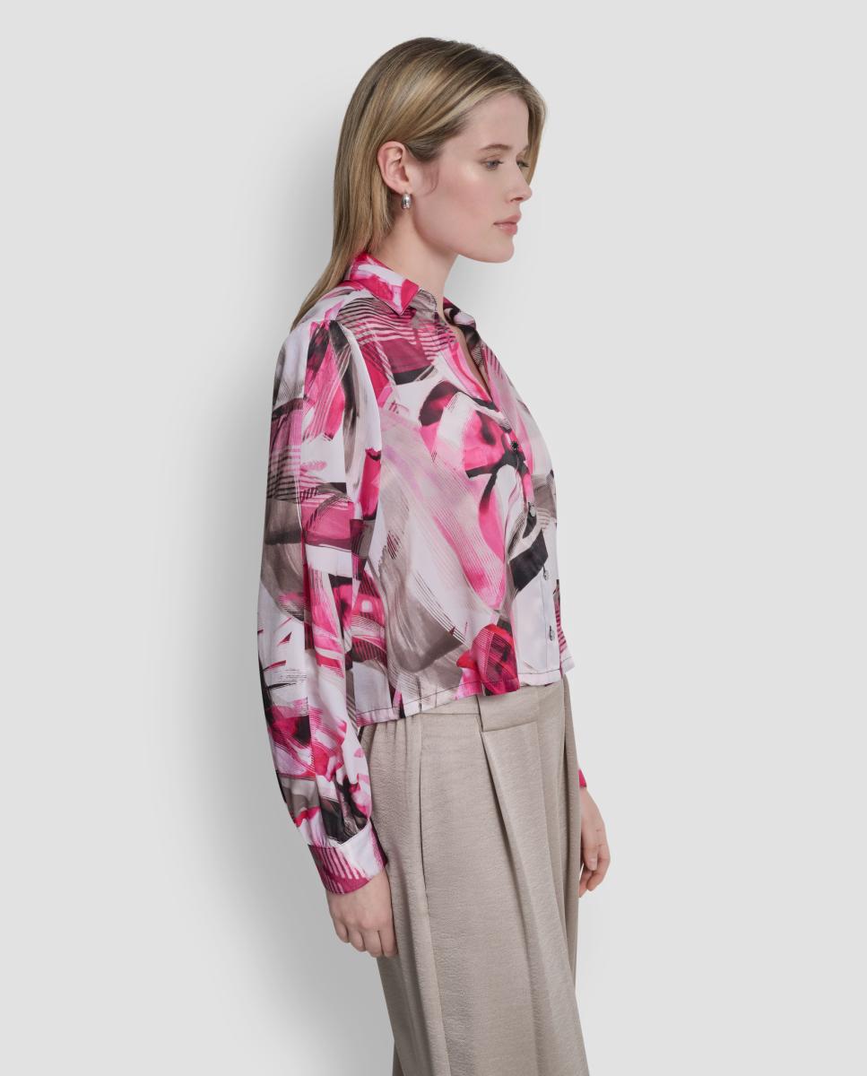 Blusa com Estampado Abstrato Multicolor-5