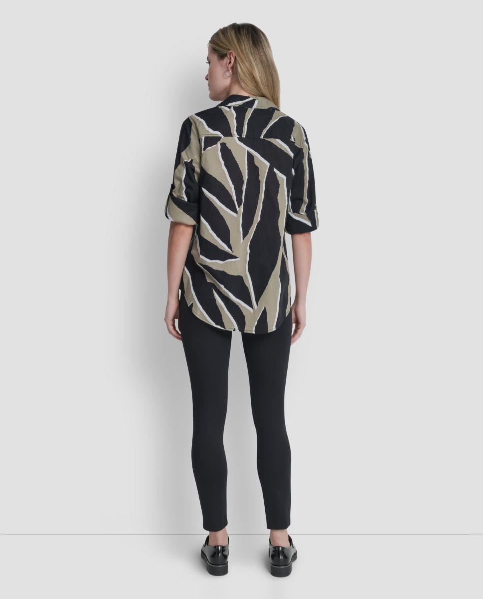 Camisa com Estampado Abstrato Multicolor-2