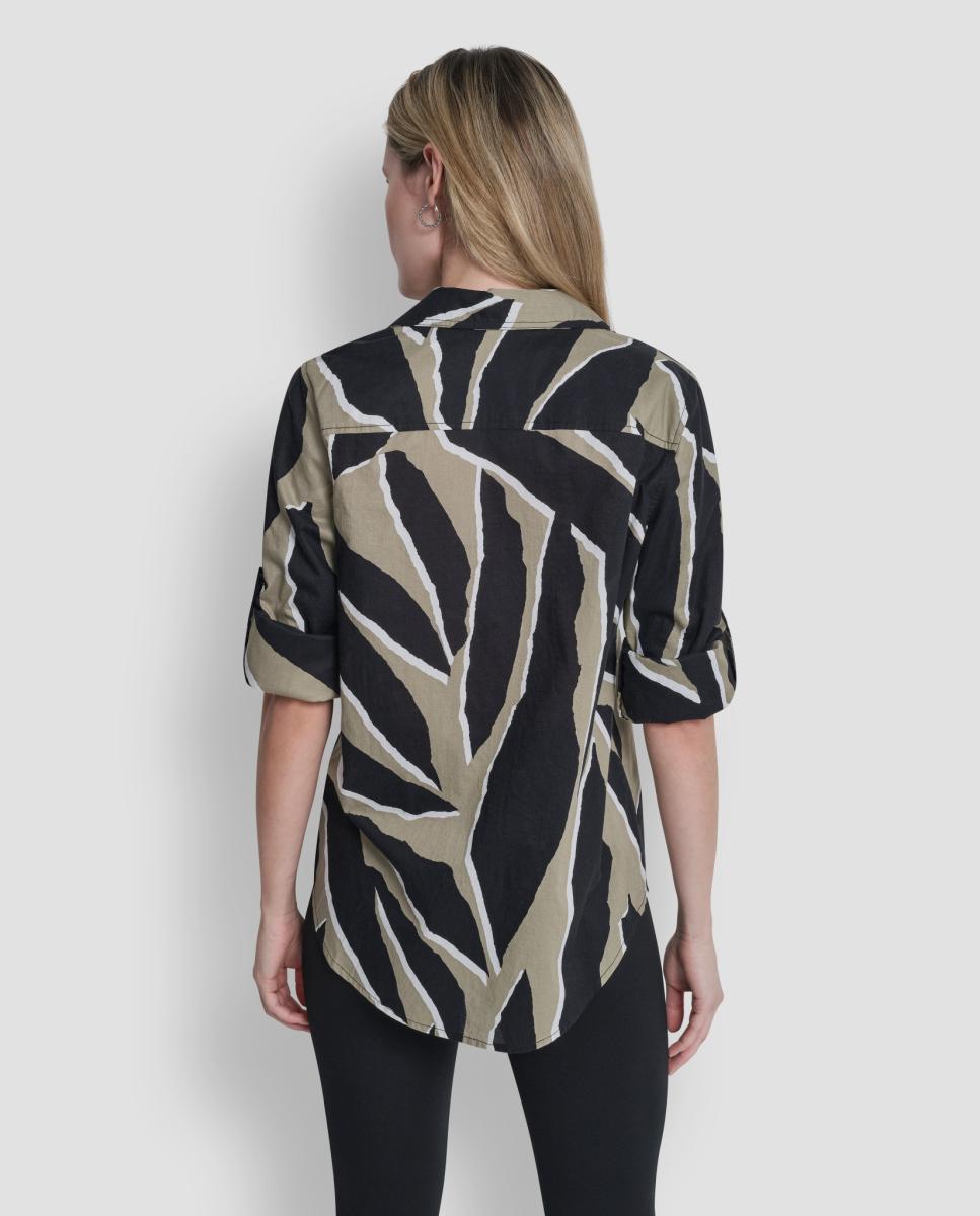 Camisa com Estampado Abstrato Multicolor-4