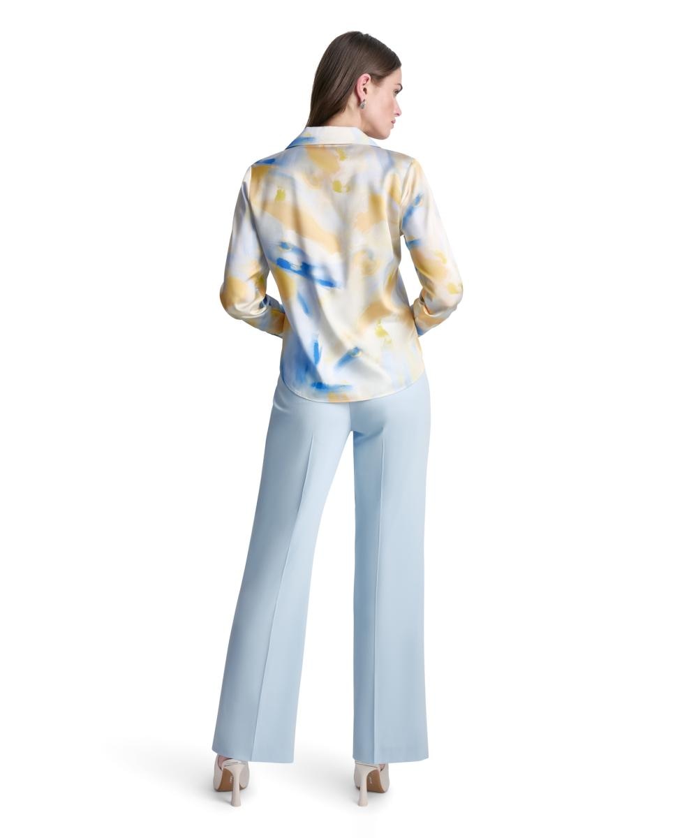 Blusa Acetinada com Estampado Abstrato Multicolor-3