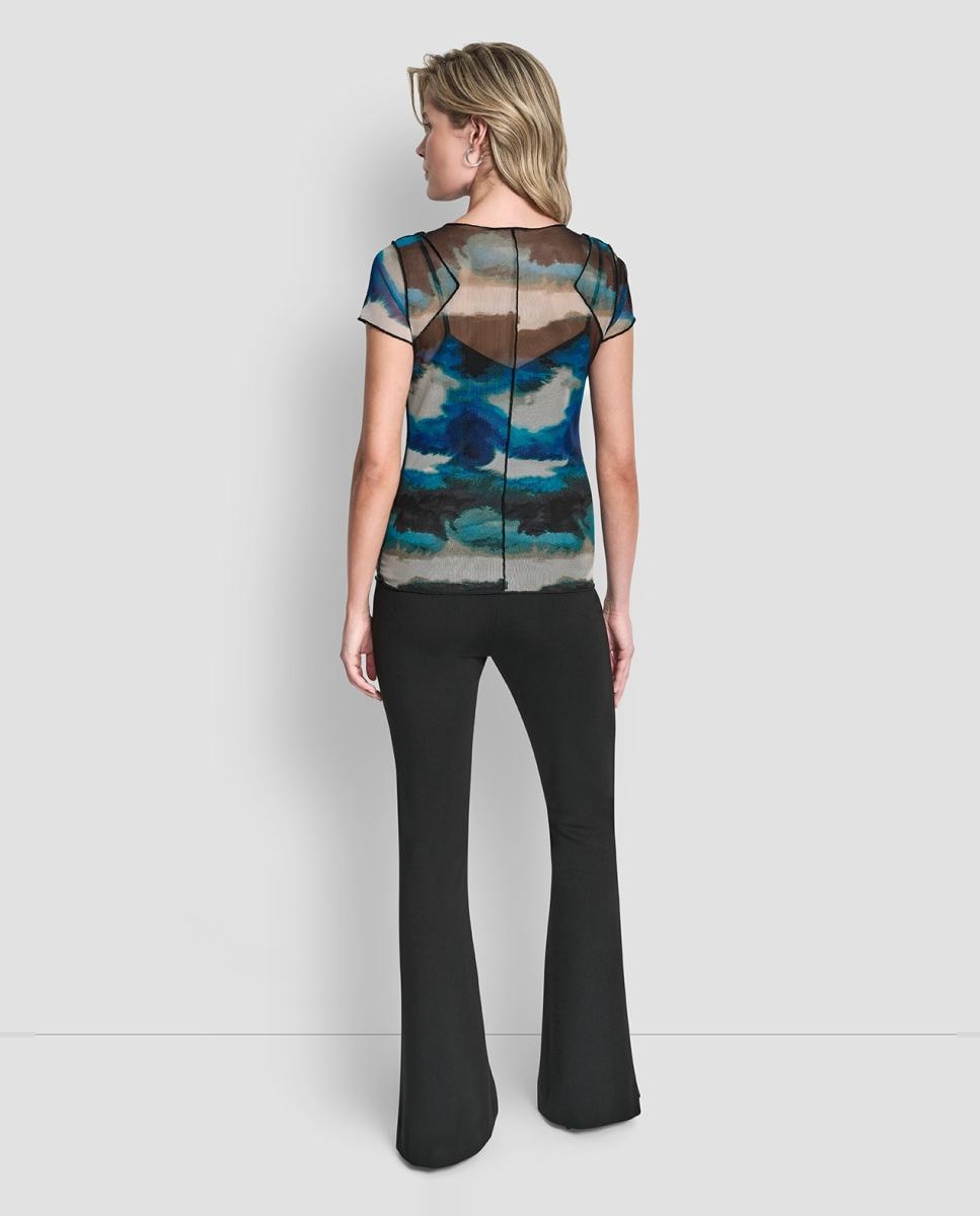 Top com Estampado Abstrato Multicolor-5