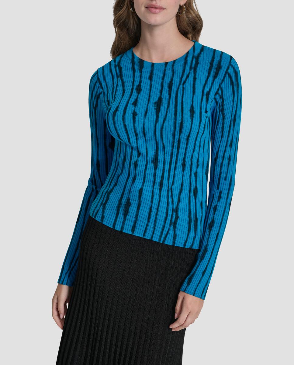 Imagem 0 de Top Canelado com Estampado Abstrato