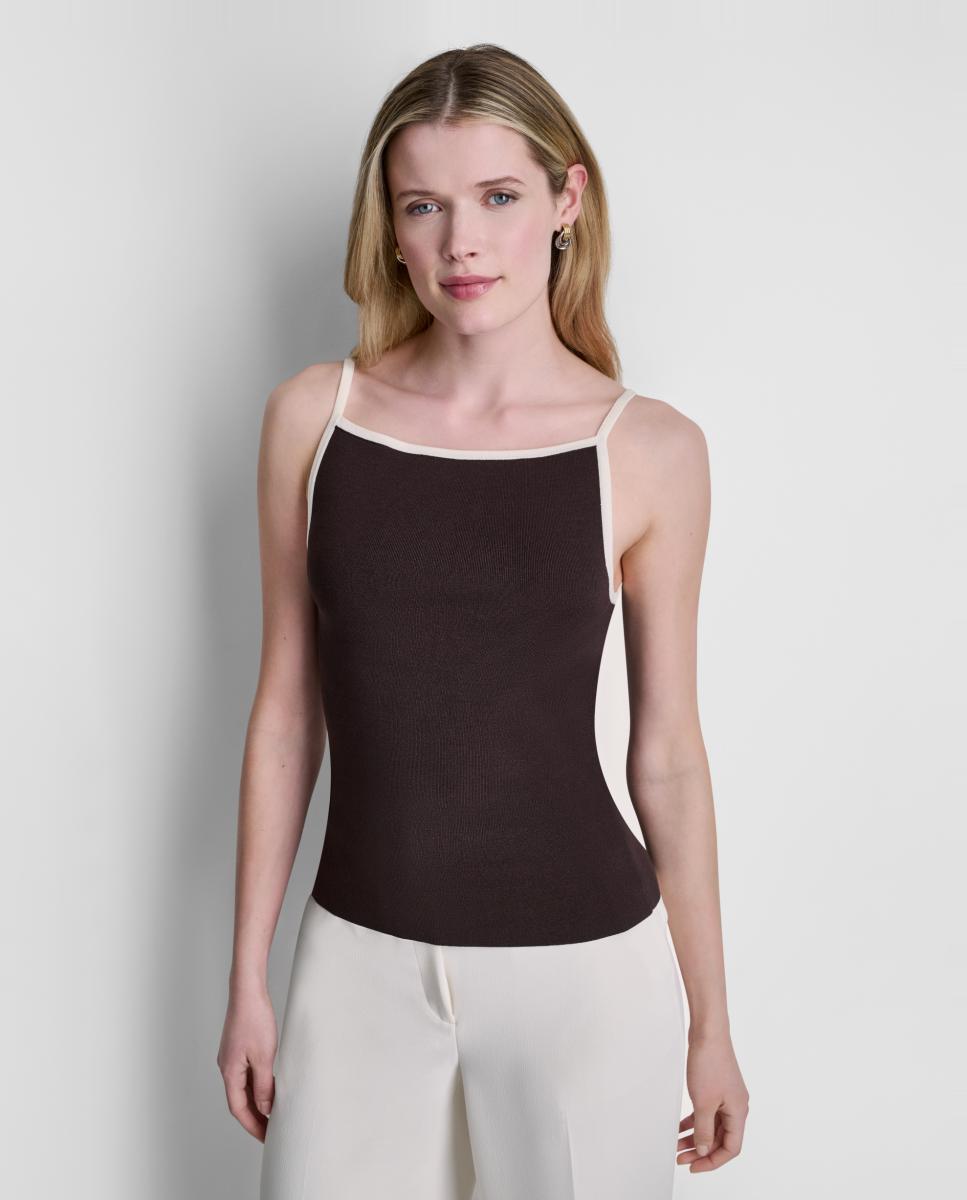 DKNY - Top de mujer sin mangas y escote barco de mujer.
