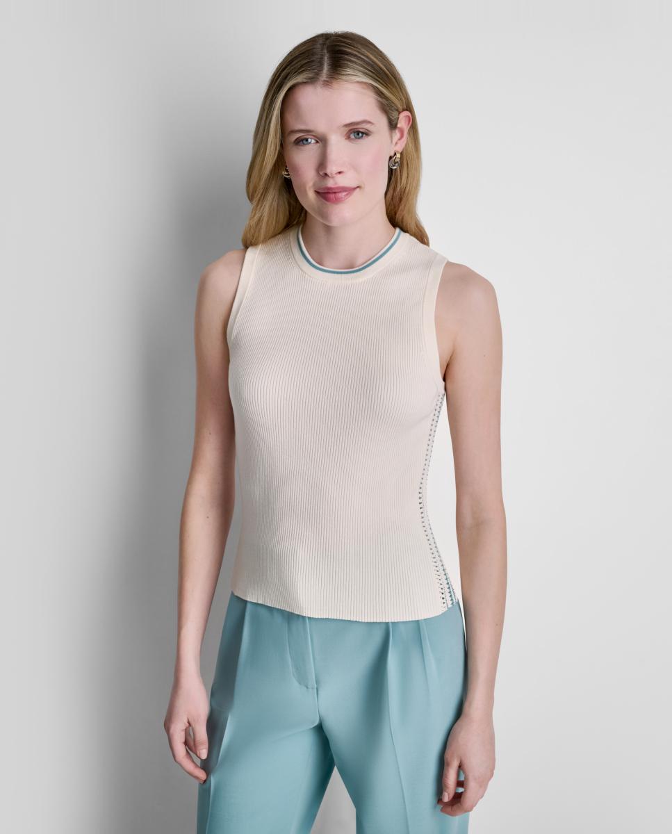 DKNY - Top de mujer sin mangas con cuello redondo de mujer.