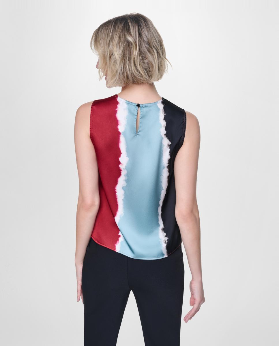 Blusa sem mangas e com decote redondo Multicolor-3