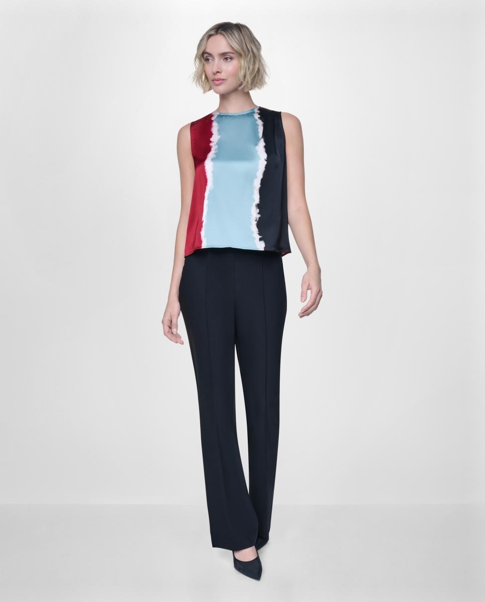 Blusa sem mangas e com decote redondo Multicolor-5