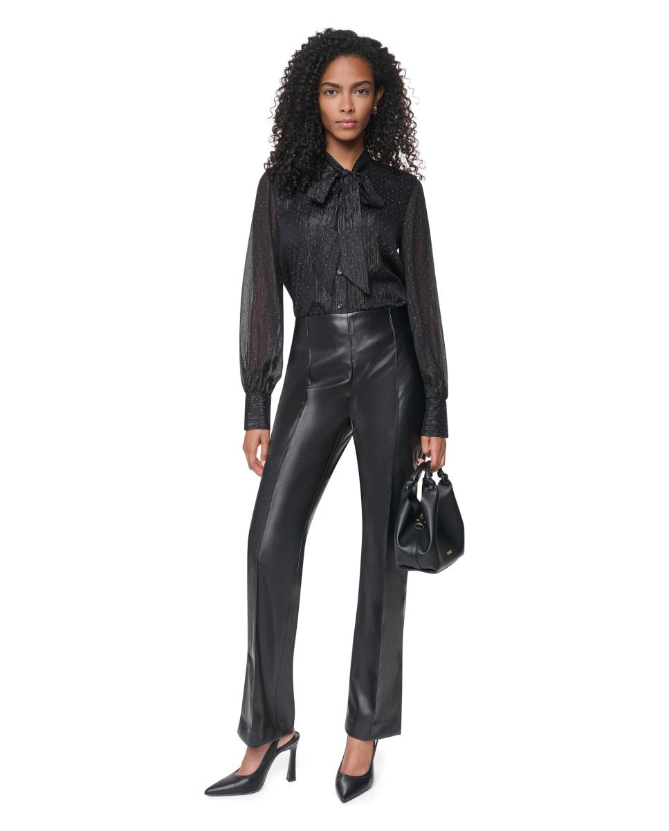 Blusa de Manga Comprida com Laço Preto-2