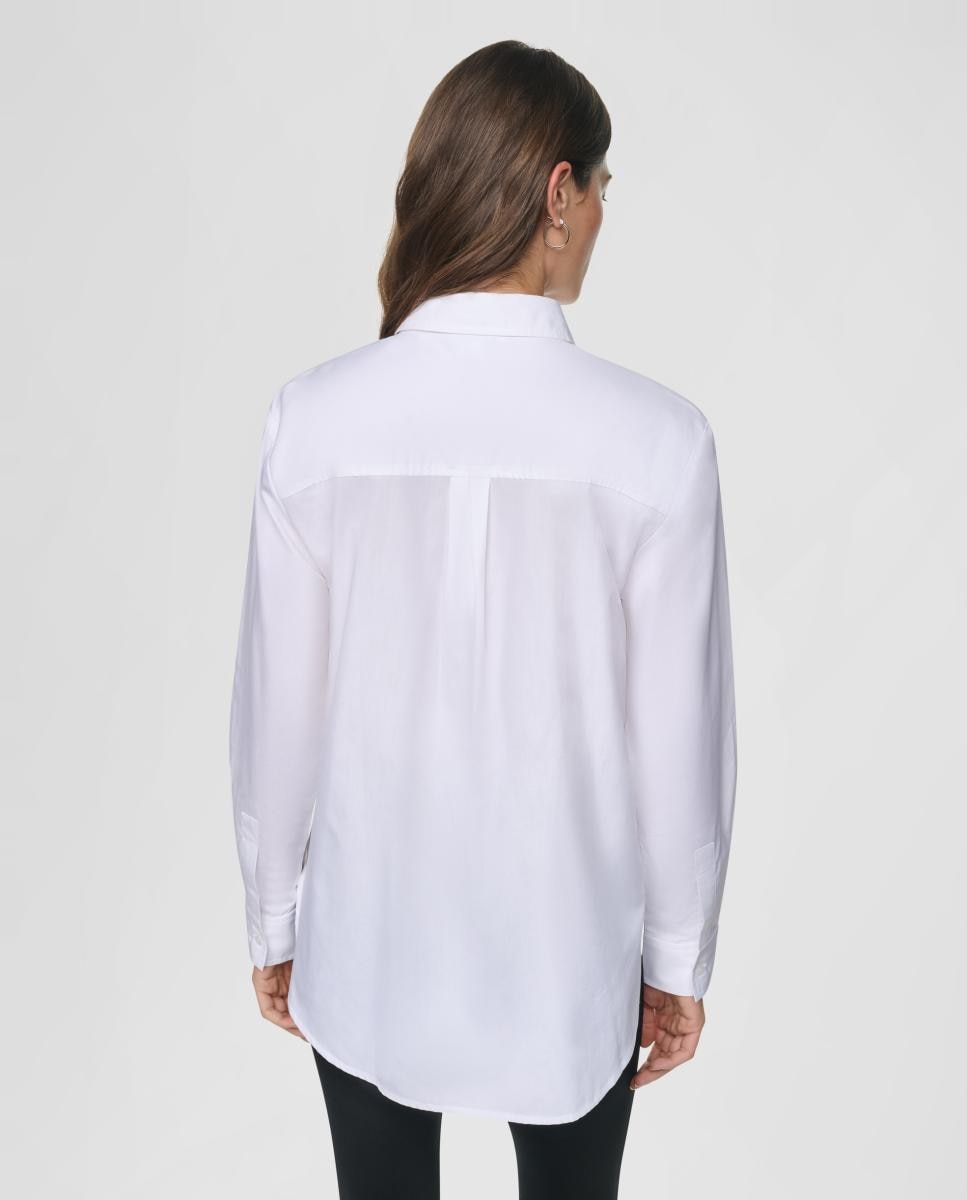 Camisa de mujer de manga larga e ilustración - DKNY - Blanco Blanco-5
