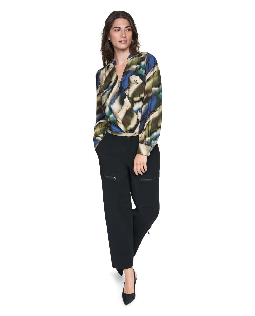 Camisa de mujer de manga larga satinada - DKNY - Multicolor Multicolor-2