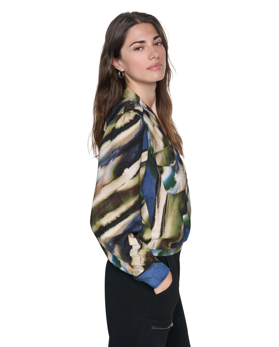 Camisa de mujer de manga larga satinada - DKNY - Multicolor Multicolor-4