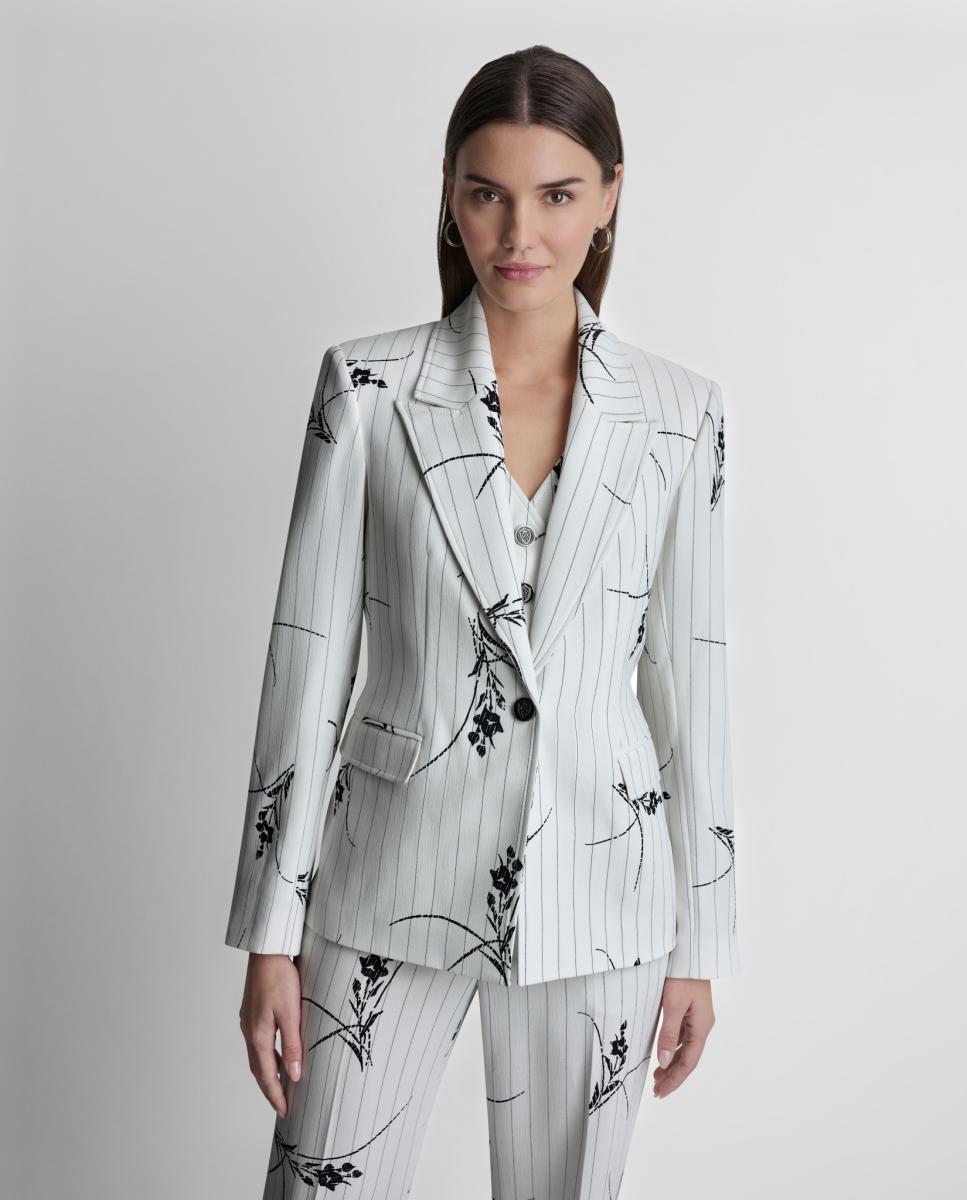 Imagem 0 de Blazer às Riscas com Motivo Floral