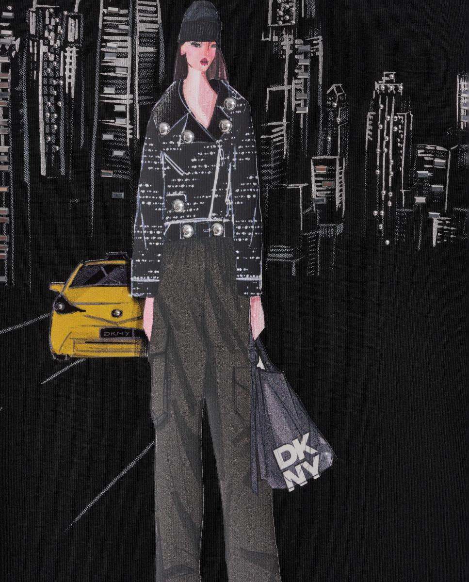 T-shirt com Desenho NYC Preto-3