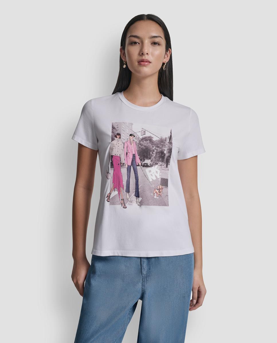 Imagem 0 de T-shirt com estampado à frente