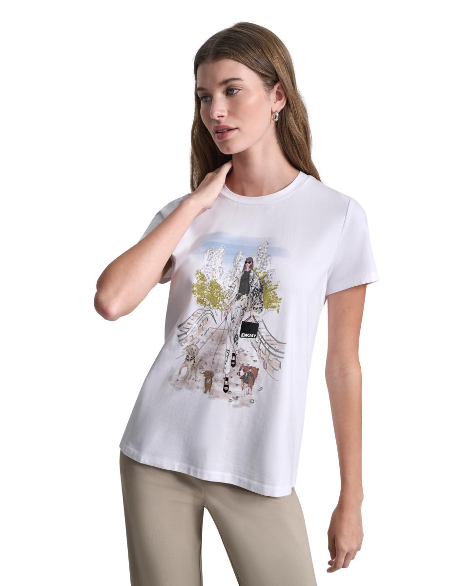 Imagem 0 de T-shirt com estampado à frente