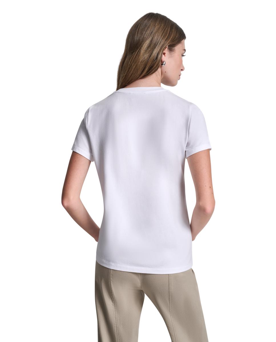 T-shirt com estampado à frente Branco-4