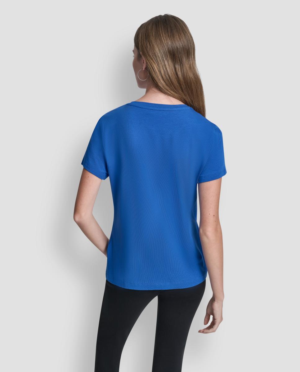 T-shirt com Logótipo à Frente Azul-3