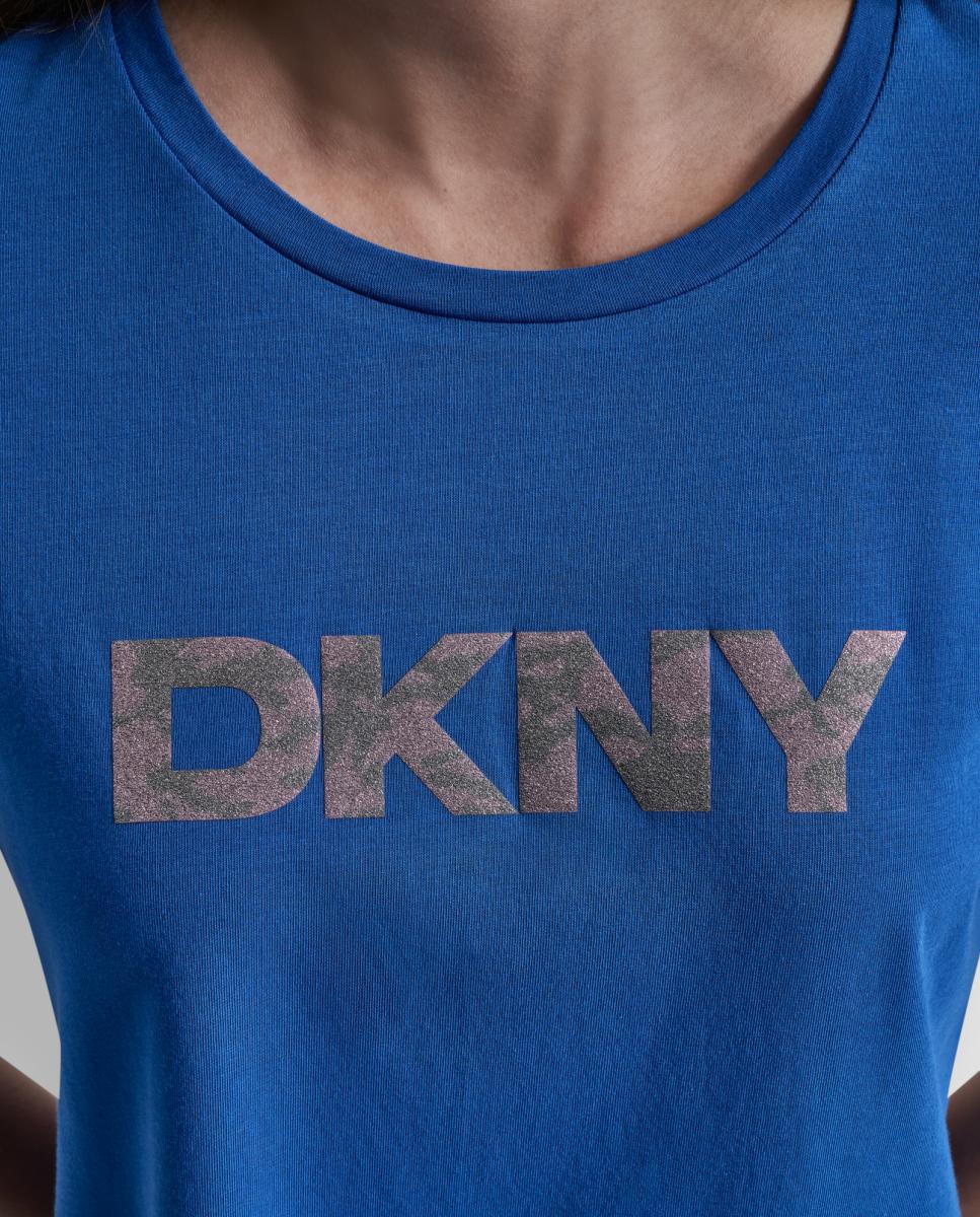 T-shirt com Logótipo à Frente Azul-4