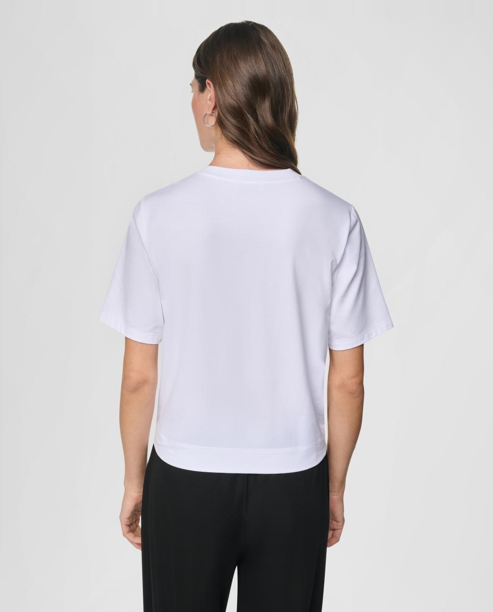 Camiseta de mujer de manga corta e ilustración - DKNY - Blanco Blanco-4