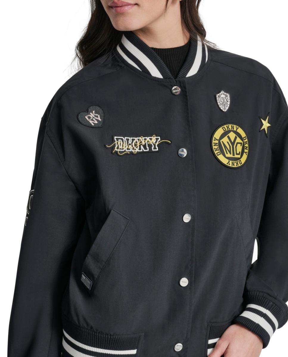 Casaco Varsity com Pins e Remendos Azul-3