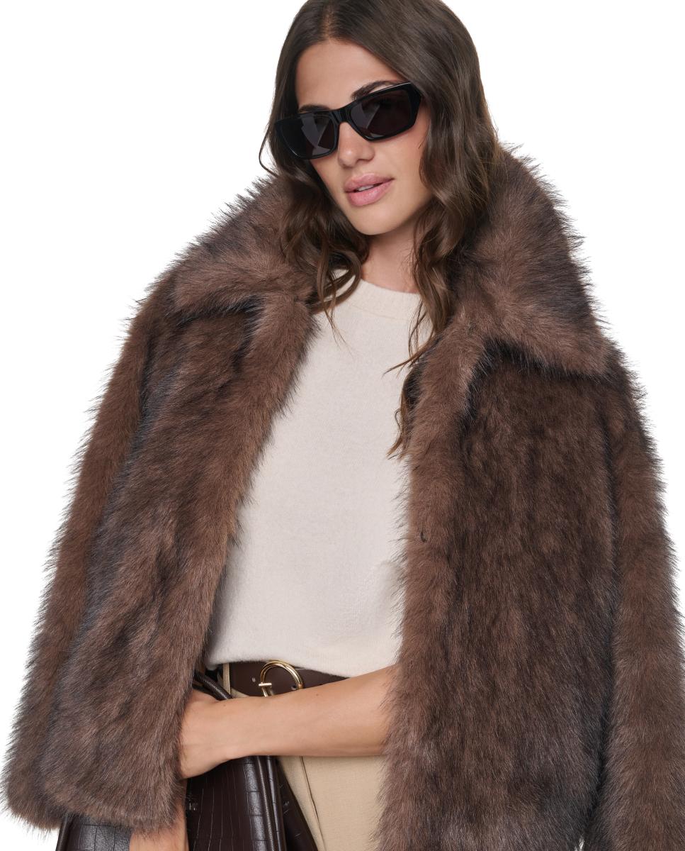 Imagen 3 de Chaqueta de mujer de pelo sintético - DKNY - Marrón Marrón
