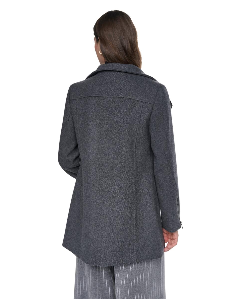 Abrigo de mujer de cuello alto - DKNY - Gris oscuro Gris oscuro-2