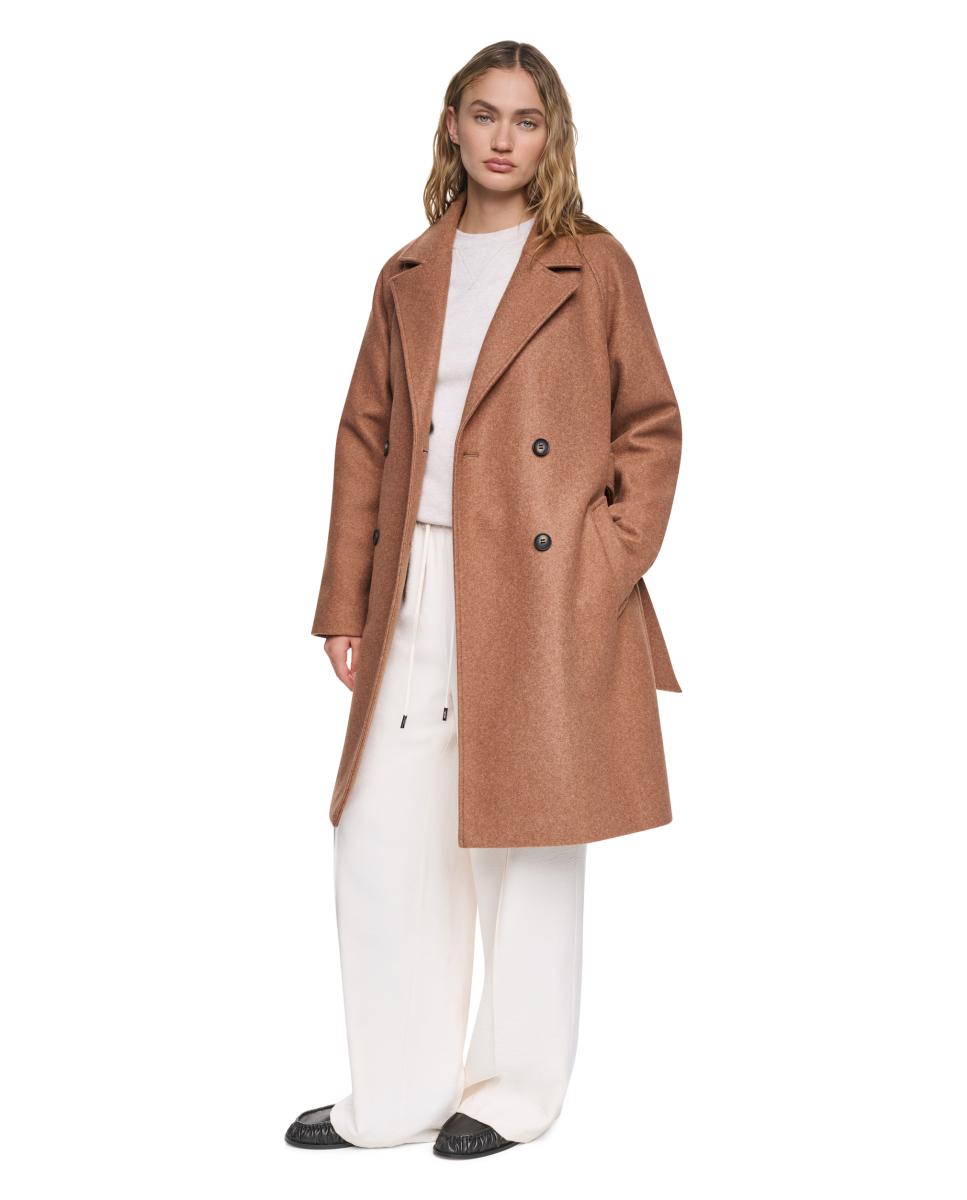 Imagen 2 de Abrigo largo de mujer con botonadura doble - DKNY - Camel Camel