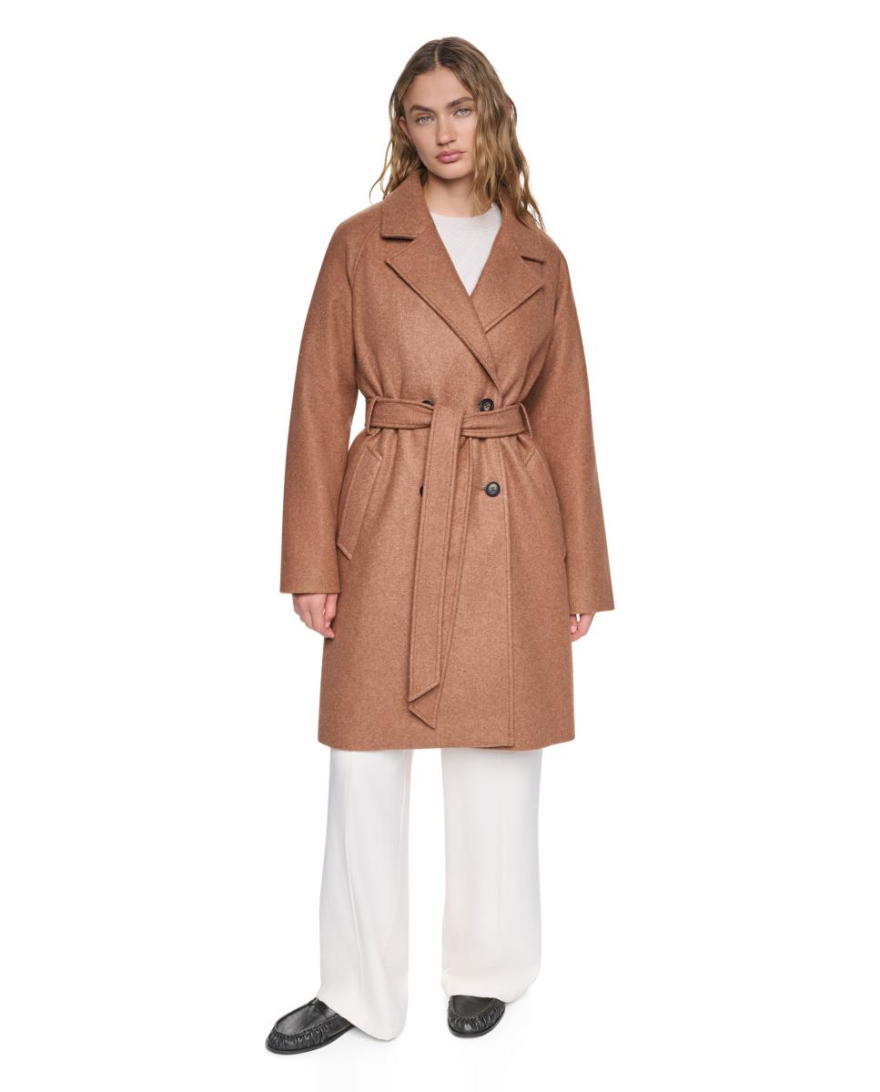 Imagen 3 de Abrigo largo de mujer con botonadura doble - DKNY - Camel Camel