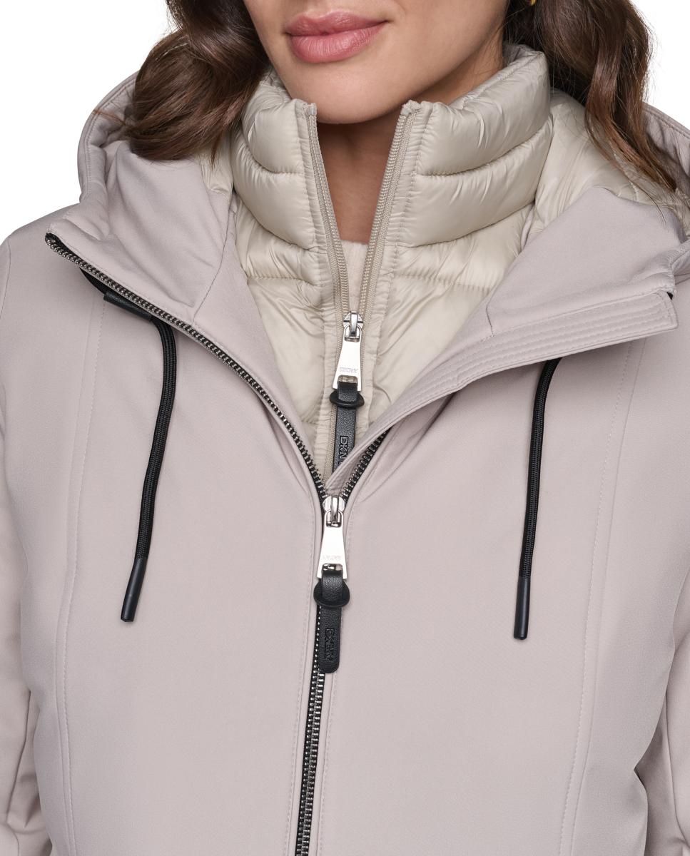 Imagen 5 de Abrigo de mujer tipo parka acolchada - DKNY - Gris Gris