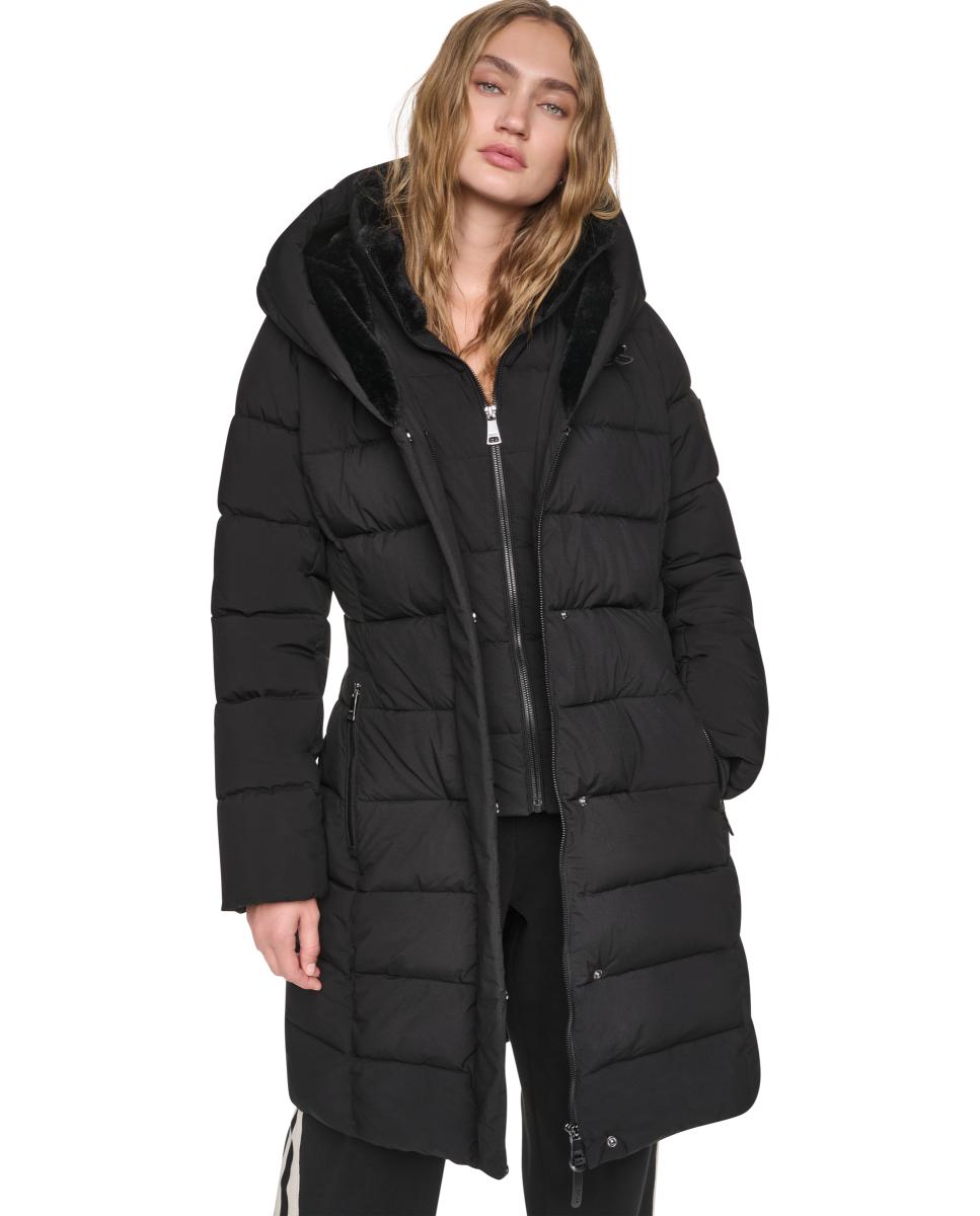 Imagen 2 de Abrigo largo de mujer con capucha - DKNY - Negro Negro